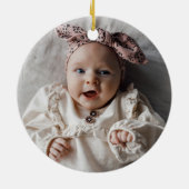 Baby's First Christmas Modern Minimalist Photo Keramisch Ornament (Achterkant)