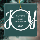 Baby's First Christmas Name Green Keepsake Keramisch Ornament
