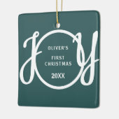 Baby's First Christmas Name Green Keepsake Keramisch Ornament (Links)