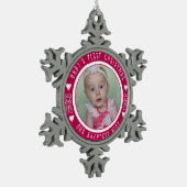Baby's First Christmas - Ons grootste geschenk ROO Tin Sneeuwvlok Ornament (Links)