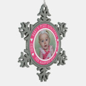 Baby's First Christmas - Ons grootste geschenk ROZ Tin Sneeuwvlok Ornament (Links)