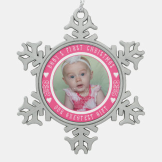 Baby's First Christmas - Ons grootste geschenk ROZ Tin Sneeuwvlok Ornament