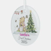 Baby's First Christmas Ornament | Bear & Bees Cust (Voorkant links)