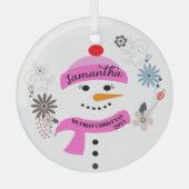Baby's First Christmas Ornament, Personalized Glas Ornament (Voorkant)