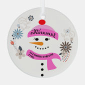Baby's First Christmas Ornament, Personalized Glas Ornament (Achterkant)