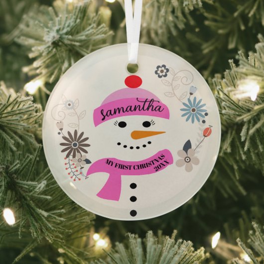 Baby's First Christmas Ornament, Personalized Glas Ornament (Insitu)