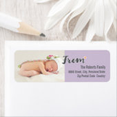 Baby's First Christmas Personalized Photo, purple Etiket (Insitu)