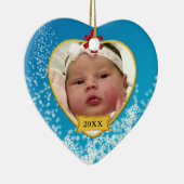 Baby's First Christmas Photo and Birthday Keramisch Ornament (Rechts)