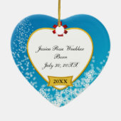 Baby's First Christmas Photo and Birthday Keramisch Ornament (Achterkant)