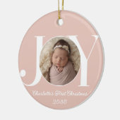 Baby's First Christmas Photo Blush Pink Keramisch Ornament (Links)