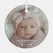 Baby's First Christmas Photo Glas Ornament (Voorkant)