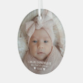 Baby's First Christmas Photo Glas Ornament (Voorkant links)