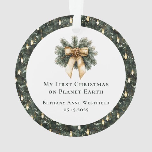 Baby's First Christmas Photo Keepsake Ornament (achterkant)