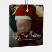 Babys First Christmas Photo Keramisch Ornament (Rechts)