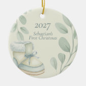 Baby's First Christmas Photo Keramisch Ornament (Voorkant)