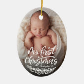 Baby's First Christmas Photo  Keramisch Ornament (Voorkant)