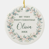 Baby's First Christmas Photo Keramisch Ornament (Achterkant)