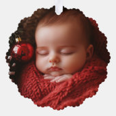 Baby's First Christmas Photo Ornament Kaart (Achterkant)