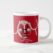 Baby's First Christmas Photo Red Coffee Mug Grote Koffiekop (Rechts)