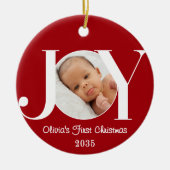 Baby's First Christmas Photo Red Keramisch Ornament (Voorkant)