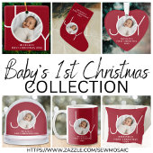Baby's First Christmas Photo Red Kleine Kerstsok