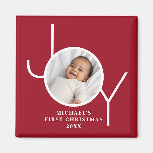 Baby's First Christmas Photo Red Magneet (Voorkant)