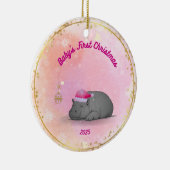 Baby's First Christmas - Porcelain Hippo Ornament (Rechts)