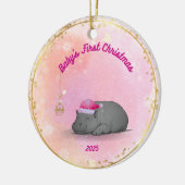 Baby's First Christmas - Porcelain Hippo Ornament (Links)