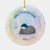 Baby's First Christmas - Porcelain Hippo Ornament (Achterkant)