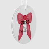 Baby's First Christmas Red Bow Photo Ornament (voorkant)