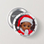 Baby's First Christmas Ronde Button 5,7 Cm (Voorkant /achterkant)