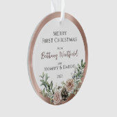 Baby's First Christmas Rose Gold Photo Keepsake Ornament (voorkant)
