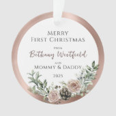 Baby's First Christmas Rose Gold Photo Keepsake Ornament (voorkant)