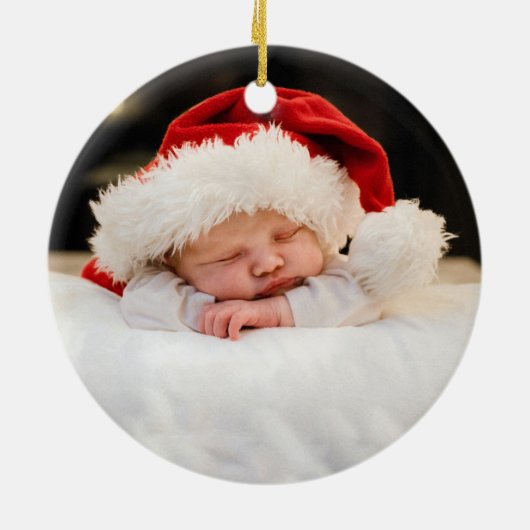 Baby's First Christmas Sage Green Ceramic Ornament (Achterkant)