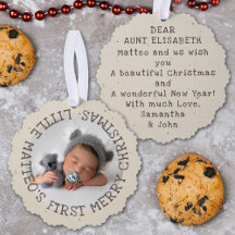 Baby's First Christmas Schattige  Uw foto toevoege