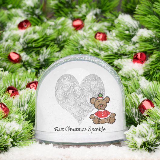Baby's First Christmas Sparkle – Teddy Bear Sneeuwbol (Kerstmis)