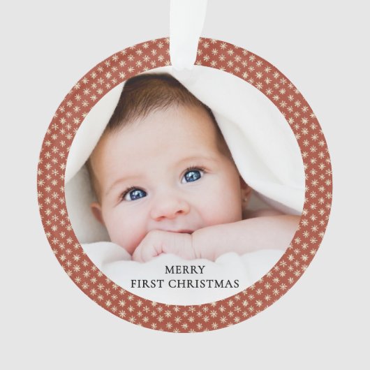 Baby's First Christmas Terracotta Photo Keepsake Ornament (voorkant)