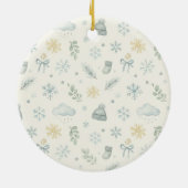 Baby's First Christmas - Winter theme Keramisch Ornament (Achterkant)
