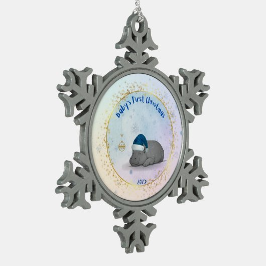 Baby's First ChristmPygmy Hippo Christmas Ornament (Links)