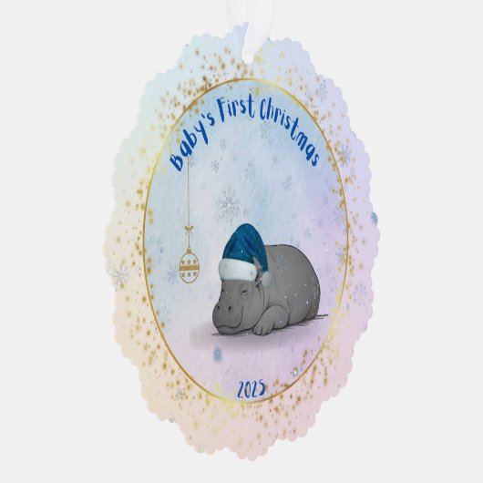 Baby's First Chritmas - Paper Ornament - Hippo (Rechts)
