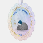 Baby's First Chritmas - Paper Ornament - Hippo Kaart (Links)
