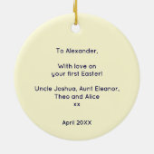 Baby's First Easter Elegant Foto Aandenken Geel Keramisch Ornament (Achterkant)