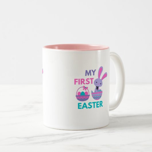 Babys First Easter Funny Rabbit Coffee Mok (Voorkant rechts)