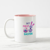 Babys First Easter Funny Rabbit Coffee Mok (Links)