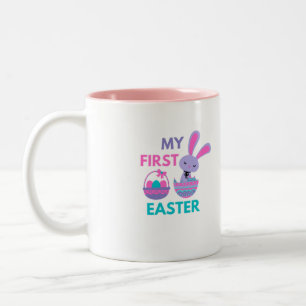 Babys First Easter Funny Rabbit Coffee Mok