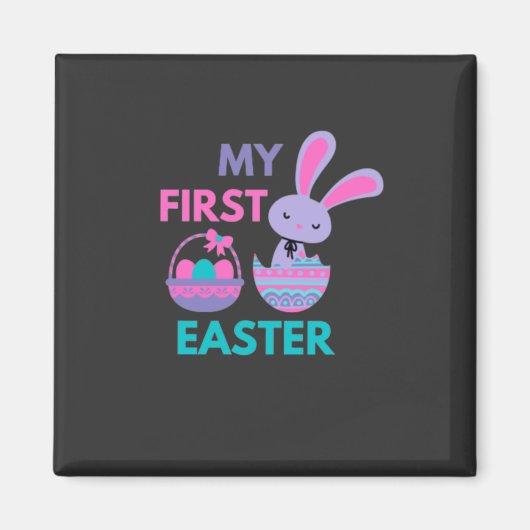 Babys First Easter Funny Rabbit Magneet (Voorkant)