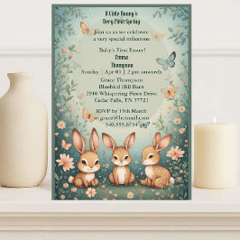 Babys First Easter Pastel Green Spring Bunny Party Kaart
