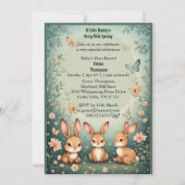 Babys First Easter Pastel Green Spring Bunny Party Kaart (Voorkant)
