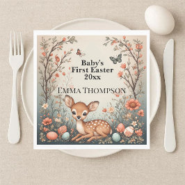 Baby's First Easter Woodland Animals Deer Spring  Servet