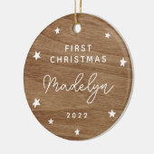 Baby's First Faux Wood Foto Keramisch Ornament (Links)